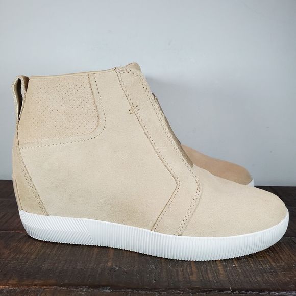 Sorel Shoes - Sorel Out N About Womens Size 7 Slip On Wedge Bootie Waterproof Brown Tan White